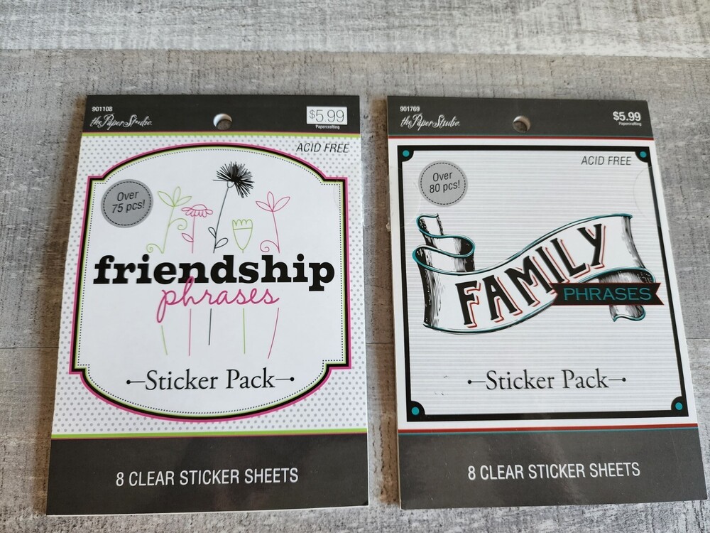 Scrapbook Stickers - Friendship Family Phrases The Paper Studio Retired NEW #34